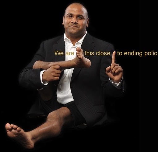 Ramesh Ferris Photo - Polio this close.